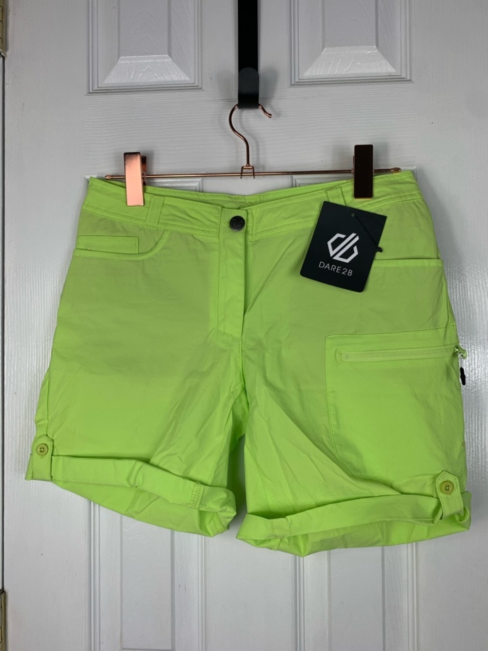 Dare2b Women's Neon Lime Roll-Tab Outdoor Shorts